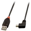 Image de LINDY Câble USB USB 2.0 USB-A mâle, USB-Mini-B mâle 0.50 m noir câble de sortie coudé 31970