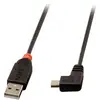 Image de LINDY Câble USB USB 2.0 USB-A mâle, USB-Mini-B mâle 2.00 m noir coudé à 90° vers la droite 31972