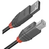 Image de LINDY - Câble USB vers USB 2.0 A/B, Anthra Line 0.2 Mètre, Câble avec Transfert de Données de 480Mbps| Compatible avec TV, Monitor, Tablet, Laptop, Camera | 10 Ans de Garantie