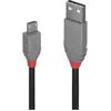 Image de LINDY Câble USB USB 2.0 USB-A mâle, USB-Micro-B mâle 1.00 m noir, gris 36732