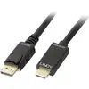 Image de Câble adaptateur LINDY DisplayPort / HDMI Fiche mâle DisplayPort, Fiche mâle HDMI-A 0.50 m noir 36920 Câble DisplayPort