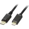 Image de Câble adaptateur LINDY DisplayPort / HDMI Fiche mâle DisplayPort, Fiche mâle HDMI-A 2.00 m noir 36922 Câble DisplayPort