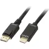 Image de Câble adaptateur LINDY DisplayPort / HDMI Fiche mâle DisplayPort, Fiche mâle HDMI-A 5.00 m noir 36924 4K UHD Câble DisplayPort