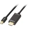 Image de Câble adaptateur LINDY Mini-Display / HDMI Fiche mâle Mini DisplayPort, Fiche mâle HDMI-A 1.00 m noir 36926 Câble DisplayPort