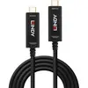 Image de Lindy Câble Hybride Fibre Optique USB Type C vidéo, 15m