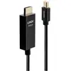 Image de Câble de raccordement LINDY USB Fiche mâle Mini DisplayPort, Fiche mâle HDMI-A 2.00 m noir 40922 Câble DisplayPort