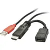 Image de LINDY HDMI Câble dalimentation direct Fiche mâle HDMI-A, USB-A mâle, Prise femelle HDMI-A 0.15 m noir 41080 avec USB Câble HDMI