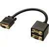 Image de LINDY 41214 VGA Adaptateur Y [1x VGA mâle - 2x VGA mâle] noir contacts dorés 0.18 m