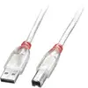 Image de LINDY Câble USB USB 2.0 USB-A mâle, USB-B mâle 0.50 m transparent 41751