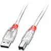 Image de LINDY Câble USB USB 2.0 USB-A mâle, USB-B mâle 2.00 m transparent 41753