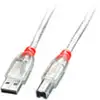 Image de LINDY Câble USB USB 2.0 USB-A mâle, USB-B mâle 3.00 m transparent blindage double 41754