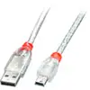 Image de LINDY Câble USB USB 2.0 USB-A mâle, USB-Mini-B mâle 5.00 m transparent 41785