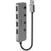 Image de LINDY 43309 Hub USB 4 ports USB-A USB 3.0 5 GBit/s commutable individuellement gris 4 Port USB 3.0 Hub mit Ein-/Ausschaltern