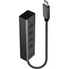 Image de LINDY 43325 Hub USB 4 ports USB-A USB 3.2 Gen1 5 GBit/s avec fiche mâle USB-C gris 43325