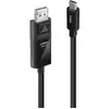 Image de LINDY Câble dafficheur USB-C® DisplayPort 1.4 USB-C® mâle, Fiche mâle DisplayPort 2.00 m noir 43342