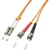 Image de LINDY 46492 fibre optique FO Câble de raccordement 3.00 m orange [1x LC mâle - 1x ST mâle] 50/125 µ Multimode OM2