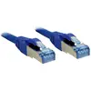 Image de LINDY 47150 RJ45 Câble réseau, câble patch CAT 6a S/FTP 3.00 m bleu blindage par tresse, feuille de blindage, avec manchon de protection contre les pliages,