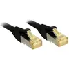 Image de LINDY 47306 RJ45 Câble réseau, câble patch CAT 6a (câble brut CAT 7) S/FTP 0.50 m noir avec cliquet dencastrement 1 pc(s)