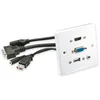 Image de LINDY 60220 Plaque Murale VGA/HDMI/USB/Jack 3,5mm Stéréo, Blanc