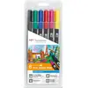 Image de Tombow ABT-6P-1 Lot de 6 Feutres pinceau à 2 pointes, couleurs primaires
