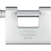 Image de ABUS Cadenas Monobloc 92/80 - Cadenas en laiton avec gaine en acier - pour distributeurs automatiques, grilles roulantes, etc. - avec goujon épais - niveau de sécurité 8 - argent