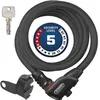 Image de ABUS Antivol à câble Phantom 8950/180 KF - Kit d'antivols pour vélo avec support KF pour le boulon de serrage de la selle du vélo - 12/15 mm - Niveau de sécurité 5 - Noir