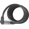 Image de ABUS Antivol à câble spiralé 3506C - 6 mm d'épaisseur, serrure à combinaison flexible - niveau de sécurité 1 - 120 cm - noir