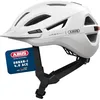 Image de ABUS Casque urbain Urban-I 4.0 ACE - Casque de vélo avec feu arrière rechargeable, 4 modes d'éclairage, visière, et fermeture magnétique - pour adolescents, femmes et hommes - taille M, blanc