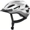 Image de ABUS Casque Urbain Urban-I 4.0 - Casque de vélo avec feu arrière Rechargeable, 2 Modes d'éclairage, visière, et Fermeture magnétique - pour Adolescents, Femmes et Hommes - Taille S, Argent