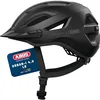 Image de ABUS Casque de ville Urban-I 4.0 LR - Casque de vélo avec ouverture pour queue de cheval, visière, fermeture magnétique - compatible avec un feu arrière - femmes et hommes - taille L, noir