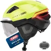 Image de ABUS Casque de vélo HYP-E ACE - avec feu Avant, feu arrière et Clignotant - avec visière et protège-Oreilles - Convient également pour Les vélos électriques - Taille S, Jaune Signal