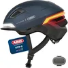 Image de ABUS Casque de vélo HYP-E - Casque avec feu Avant, feu arrière et Clignotant - Convient également pour Les vélos électriques - pour Adolescents et Adultes - Taille S, Bleu
