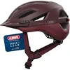 Image de ABUS Casque urbain Urban-I 4.0 ACE - Casque de vélo avec feu arrière rechargeable, 4 modes d'éclairage, visière, et fermeture magnétique - pour adolescents, femmes et hommes - taille S, rouge
