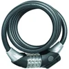 Image de ABUS Antivol à câble spiralé Raydo Pro 1450/185 + support TexKF - serrure à combinaison avec rouleaux à chiffres LED éclairés - niveau de sécurité 4-185 cm, noir