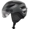 Image de ABUS Casque de ville Pedelec 2.0 ACE - casque de vélo avec feu arrière, visière, bonnet de pluie, protection des oreilles - pour hommes et femmes