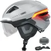 Image de Casque de vélo ABUS HYP-E B.Lace - avec feu Avant, arrière et Clignotant Ainsi Que feu Stop activé sans Fil - avec visière et Cache-Oreilles - pour vélo, vélo électrique et S-Pedelec