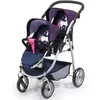 Image de Bayer Design 26554AA Poussette Double, moderne, poignée réglable, pliable, bleu rose licorne
