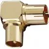 Image de Oehlbach 4403 Adaptateur coudé coaxial doré Connexions: Fiche coaxiale IEC, Prise coaxiale IEC 2 pc(s)