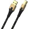 Image de OEHLBACH Primus Câble USB type B 2.0   State of The Art   Haute vitesse 480 Mb/s   Fiche métallique très flexible HPOCC triple blindage   imprimante, scanner, amplificateur audio   Noir/doré   1 m