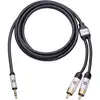 Image de Câble audio Oehlbach 60004 [2x Cinch-RCA mâle - 1x Jack mâle 3.5 mm] 3.00 m noir contacts dorés