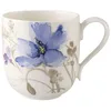 Image de Villeroy & Boch Mariefleur Gris Basic Mug à café, 350 ml, Hauteur : 9 cm, Porcelaine Premium, Blanc/Multicolore