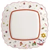 Image de Villeroy & Boch Toy's Delight Assiette plate carrée, 28,5 x 28,5 cm, Porcelaine Premium, Blanc/Rouge