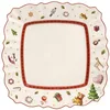 Image de Villeroy & Boch Assiette À dessert Carrée Toy’S delight Arts de la Table de Noël, Blanc / Multicolore, Plate Petit-Déjeuner