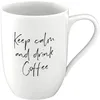 Image de Villeroy & Boch - Statement, mug à anse, « Keep calm and drink coffee », 280 ml, porcelaine Premium, blanc