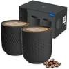 Image de Villeroy & Boch   Manufacture Collier Noir Ensemble De Mugs De 2 Pièces, Porcelaine Premium, Noir Mat