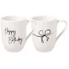 Image de Villeroy & Boch   Statement, Lot De 2 Mugs « Happy Birthday », 280Ml, Porcelaine Premium, Blanc