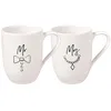 Image de Villeroy & Boch   Statement, Lot De 2 Mugs « Mr And Mrs », 280Ml, Porcelaine Premium, Blanc