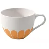 Image de Villeroy & Boch - Fleur soleil tasse à café jaune, rés. lave-vaisselle/four à micro-ondes, tasse pr café/thé, mug à café, mug motif floral orange, tasse à cappuccino, tasse à thé, Porcelaine Premium