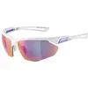 Image de ALPINA Unisexe - Adultes, NYLOS HR Lunettes de sport, white-purple gloss, One Size