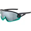 Image de ALPINA Unisexe - Adultes, 5W1NG Lunettes de sport, black turquoise, One Size